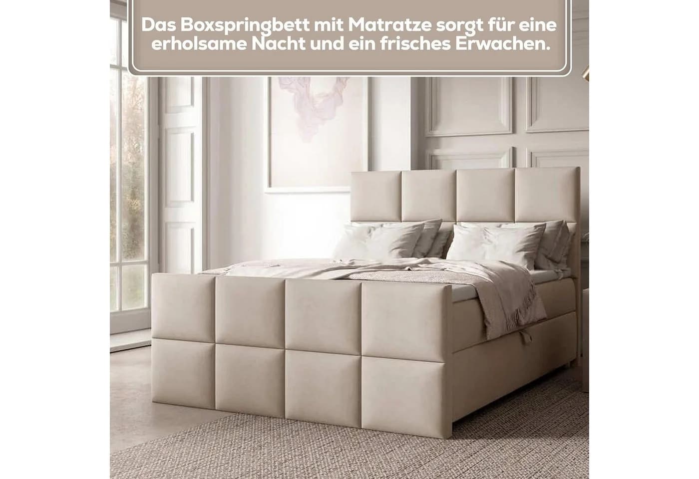 Best for Home Boxspringbett Trinity K-1 LUX Modernes Boxspringbett mit Stauraum & Komfort - Bild 4