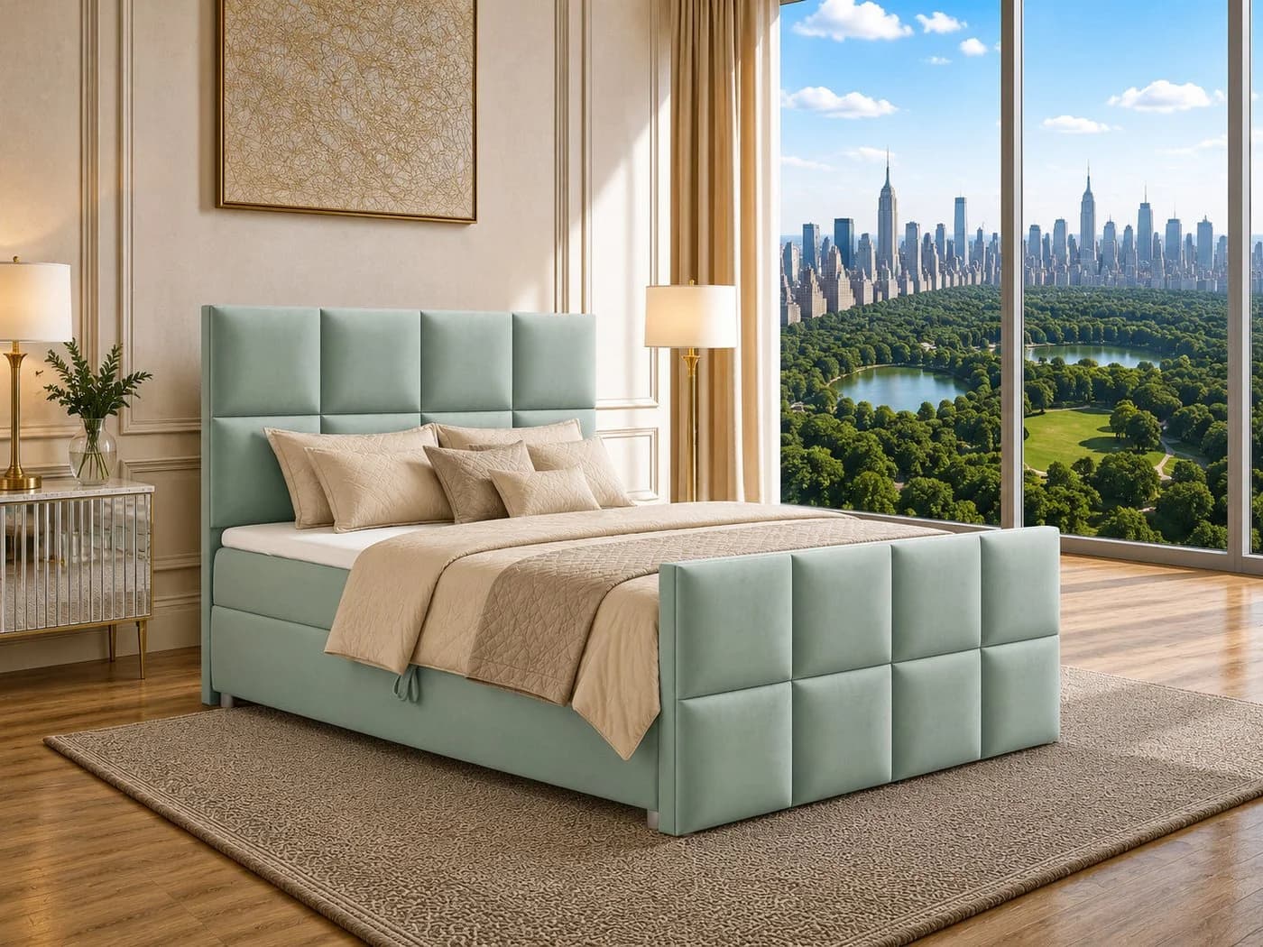 Best for Home Boxspringbett Trinity K-1 LUX Mintgrün mit Stauraum - Bild 2