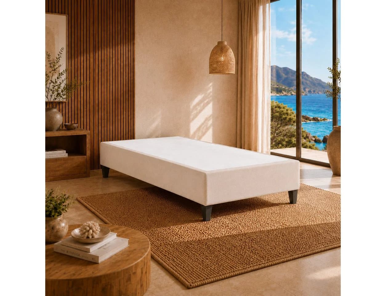 Best for Home Boxspringbett Rahmen Massivholz Beige - Bild 2