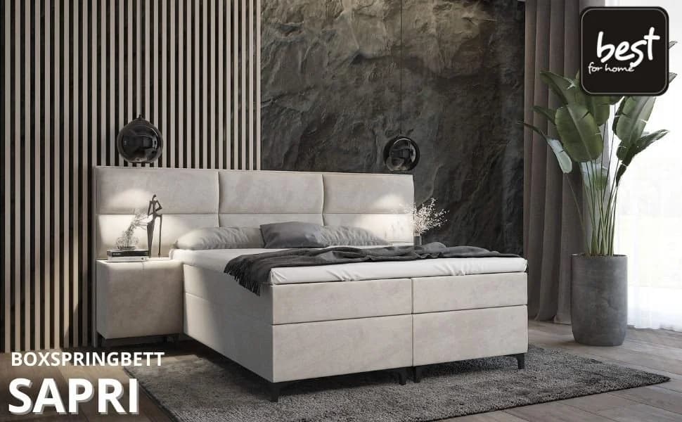 Best for Home Boxspringbett Sapri mit Topper, Schubladen & Nachttischen - Bild 3