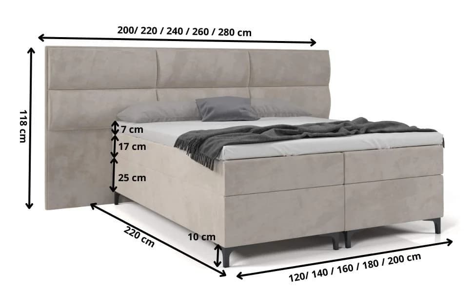 Best for Home Boxspringbett Sapri mit Topper, Schubladen & Nachttischen - Bild 5