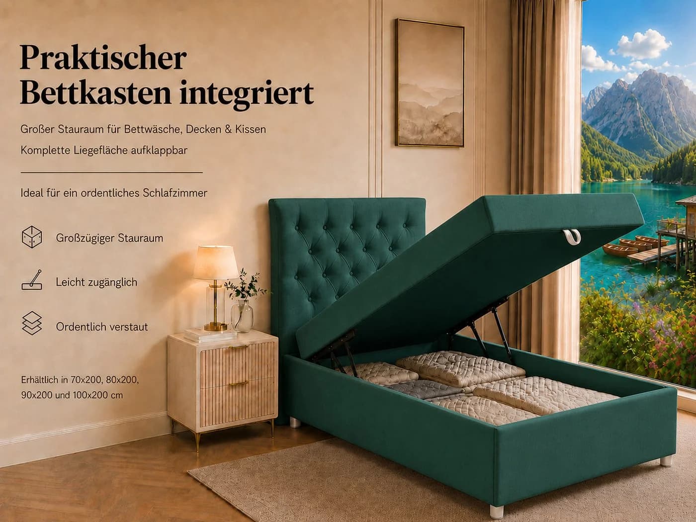 Best for Home Boxspringbett Trinity K-14 mit Bettkasten & Bonnell-Federkern - Bild 5