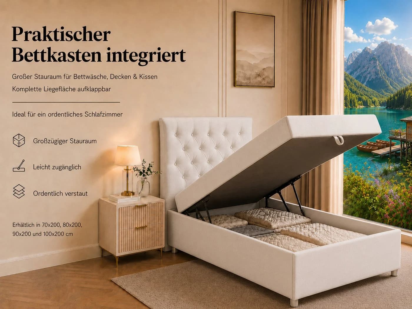 Best for Home Boxspringbett Trinity K-14 mit Bettkasten & gepolstertem Kopfteil - Bild 5
