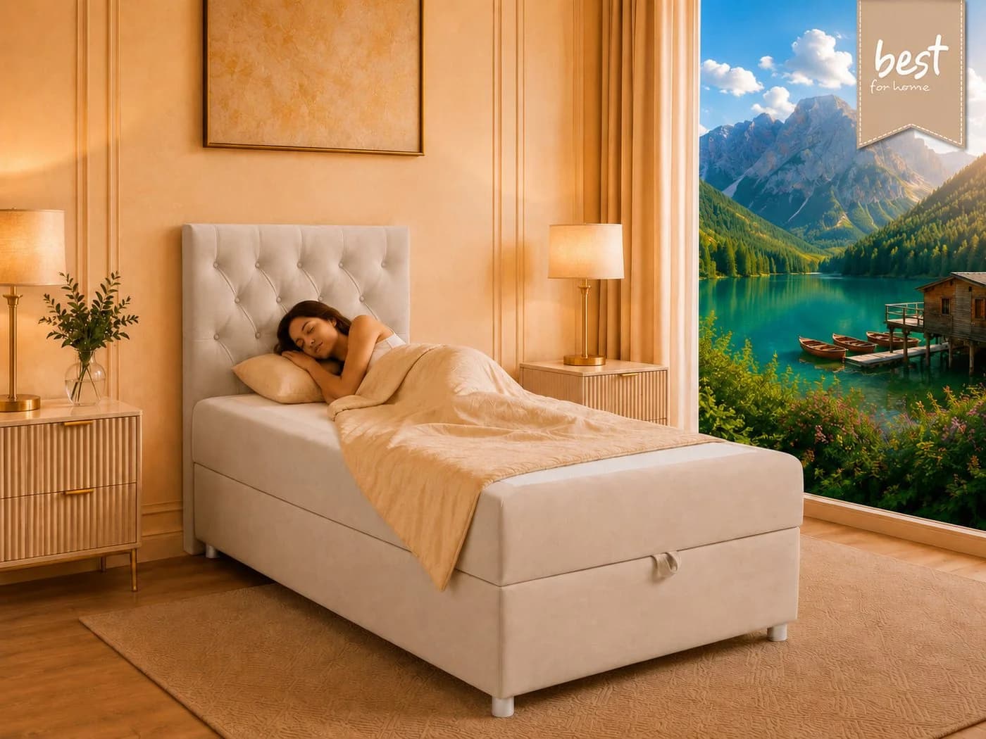 Best for Home Boxspringbett Trinity K-14 mit Bettkasten & Bonnell-Federkern