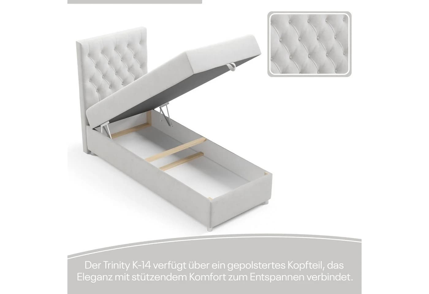 Best for Home Boxspringbett Trinity K-14 mit Bettkasten & gepolstertem Kopfteil - Bild 3