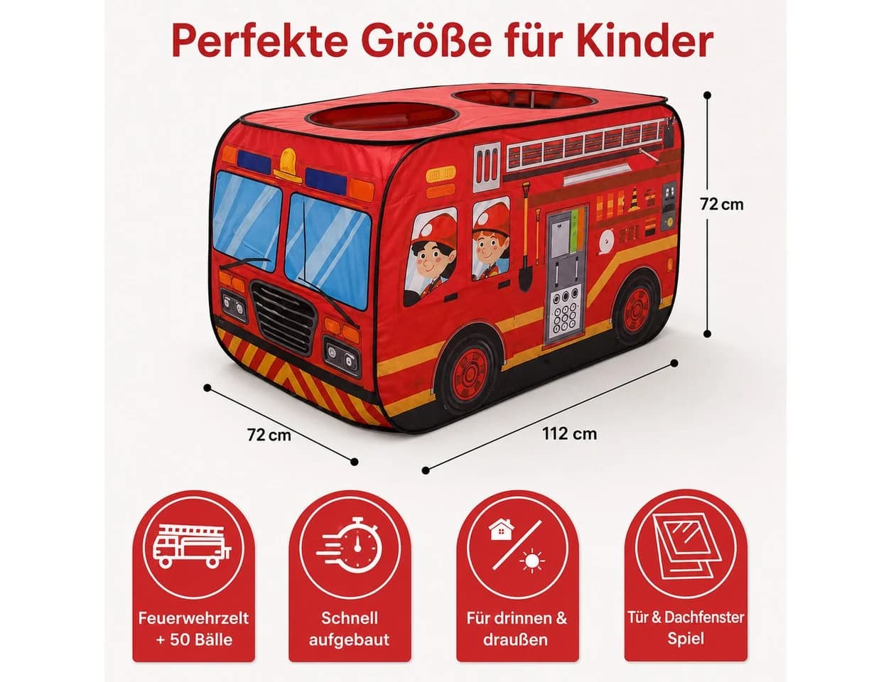 Best for Kids Feuerwehr Pop-Up Spielzelt mit 50 Bällen - Bild 5