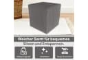 Best for Home Sitzwürfel Pouf Hocker Samt Anthrazit Bild 4