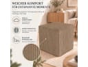 Best for Home Sitzwürfel Pouf Hocker Samt Braun Bild 1