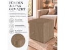 Best for Home Sitzwürfel Pouf Hocker Samt Braun Bild 4