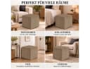 Best for Home Sitzwürfel Pouf Hocker Samt Braun Bild 5