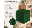 Best for Home Sitzwürfel Pouf Hocker Samt Dunkelgrün Bild 1