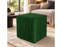 Best for Home Sitzwürfel Pouf Hocker Samt Dunkelgrün Bild 2