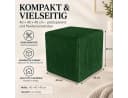 Best for Home Sitzwürfel Pouf Hocker Samt Dunkelgrün Bild 3