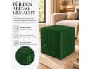 Best for Home Sitzwürfel Pouf Hocker Samt Dunkelgrün Bild 4