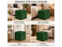 Best for Home Sitzwürfel Pouf Hocker Samt Dunkelgrün Bild 5