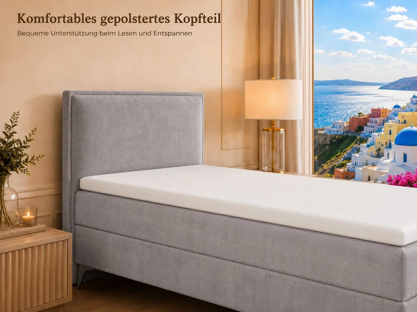 Best for Home Boxspringbett K16 SLIM mit Bettkasten & Bonellfederkernmatratze - Bild 4