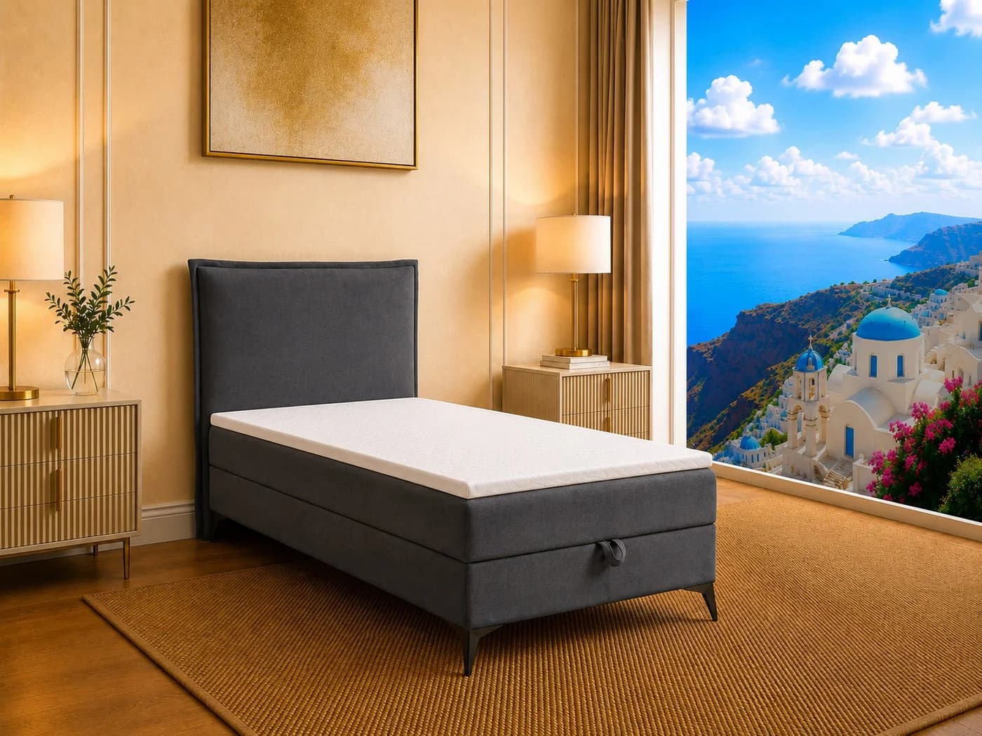 Best for Home Boxspringbett K16 Single SLIM mit Bettkasten & Matratze H3 - Bild 2