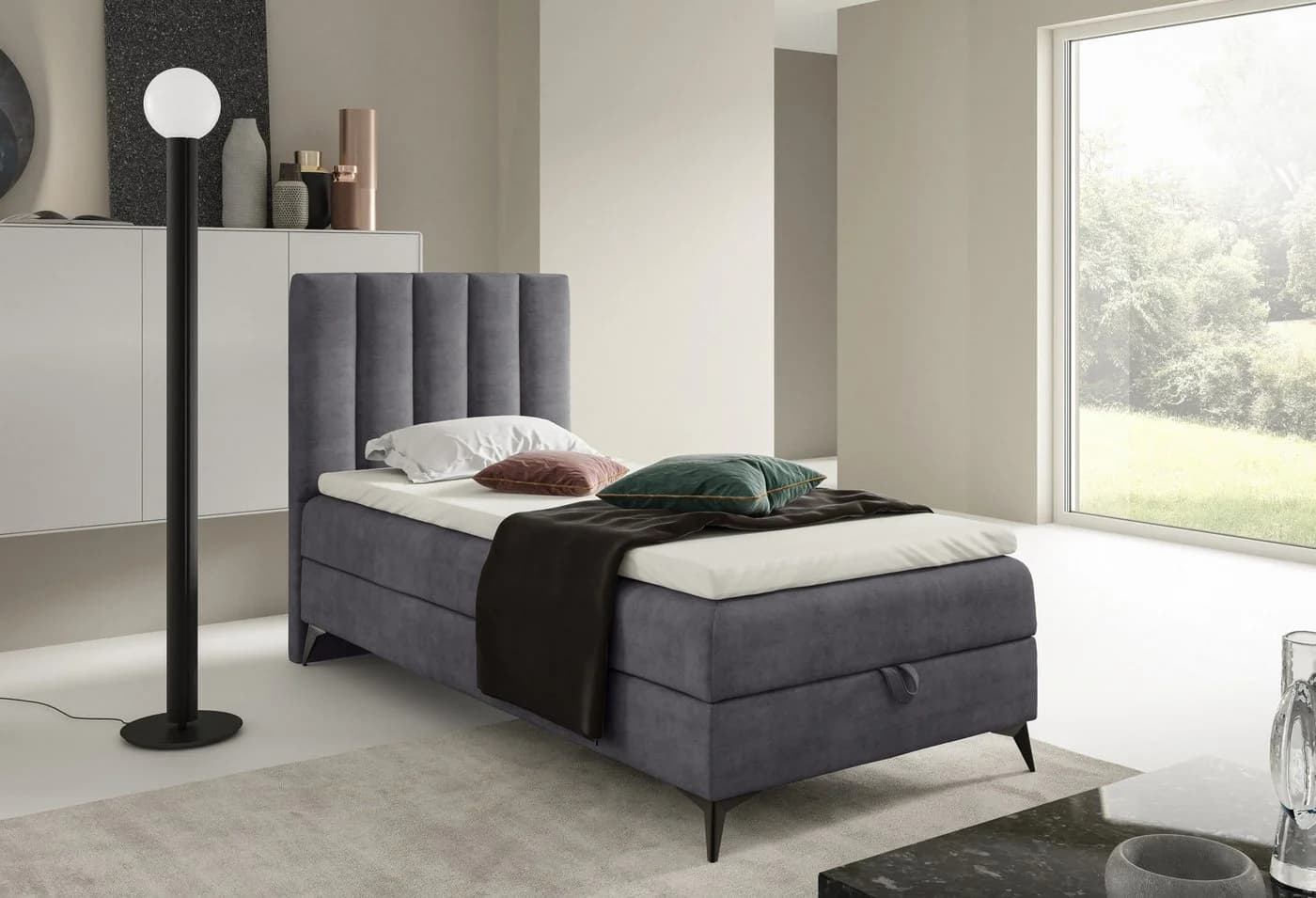 Best for Home Boxspringbett K10 Single SLIM mit Bettkasten & Topper H3 - Bild 3