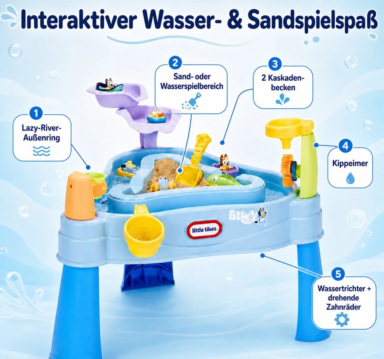 Little Tikes Bluey Wassertisch mit 6 Zubehörteilen - Bild 3