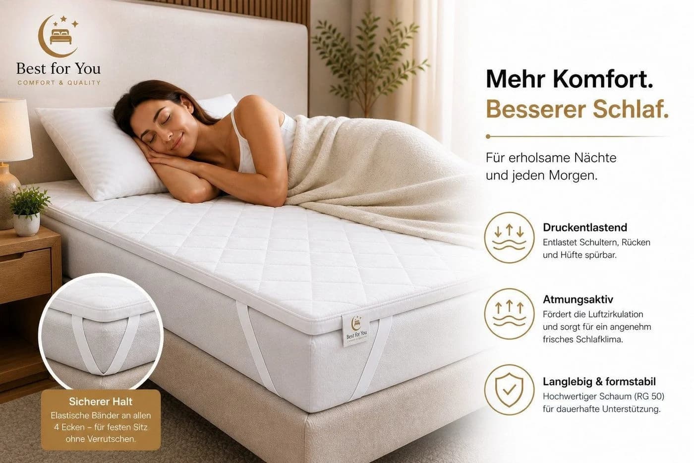 Best for You Matratzenauflage Visco Topper RG50 Orthopädisch - Bild 5