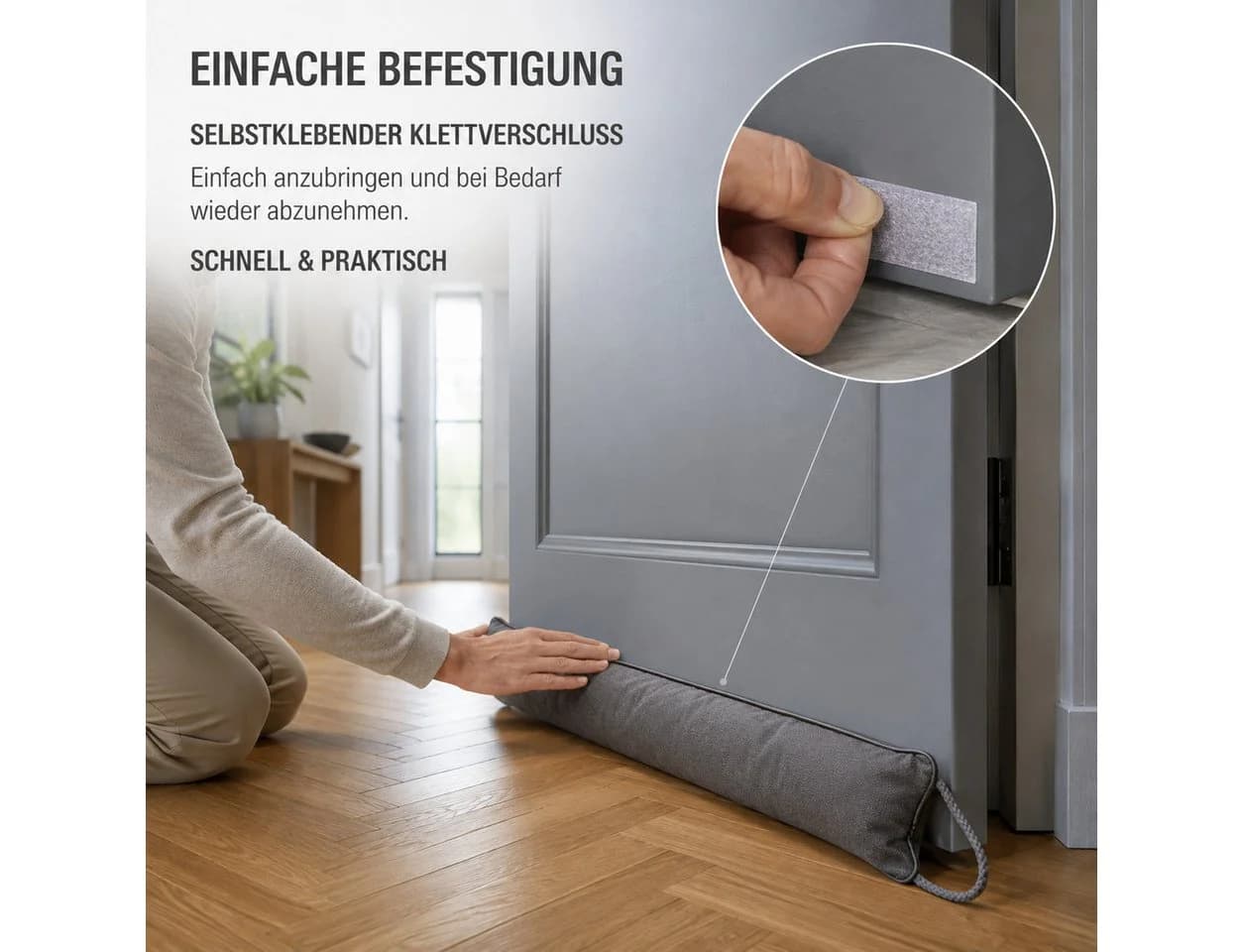 Best for Home Zugluftstopper Grau 107 cm - Bild 3