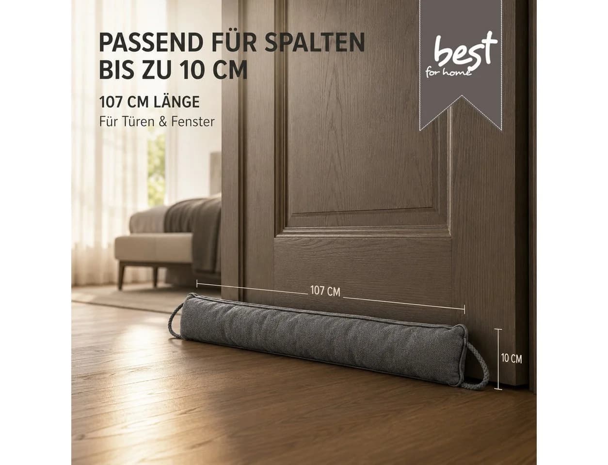 Best for Home Zugluftstopper Grau 107 cm - Bild 4