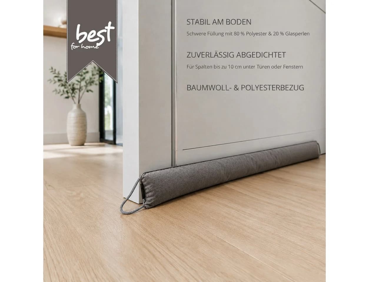 Best for Home Zugluftstopper Grau 107 cm - Bild 5