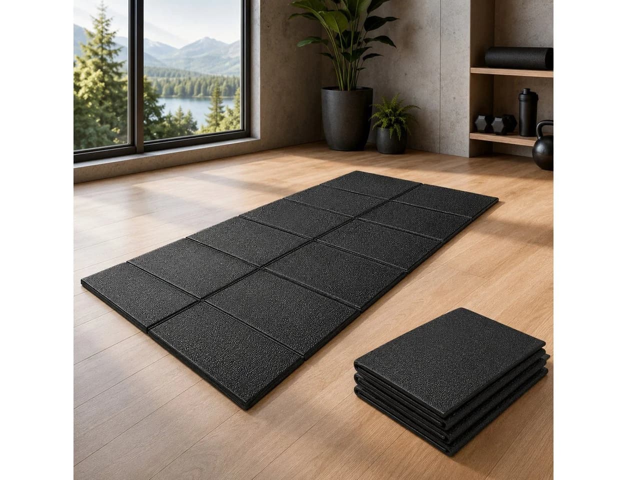 Best for Home Bodenschutzmatte Schwarz für Fitnessgeräte - Bild 2