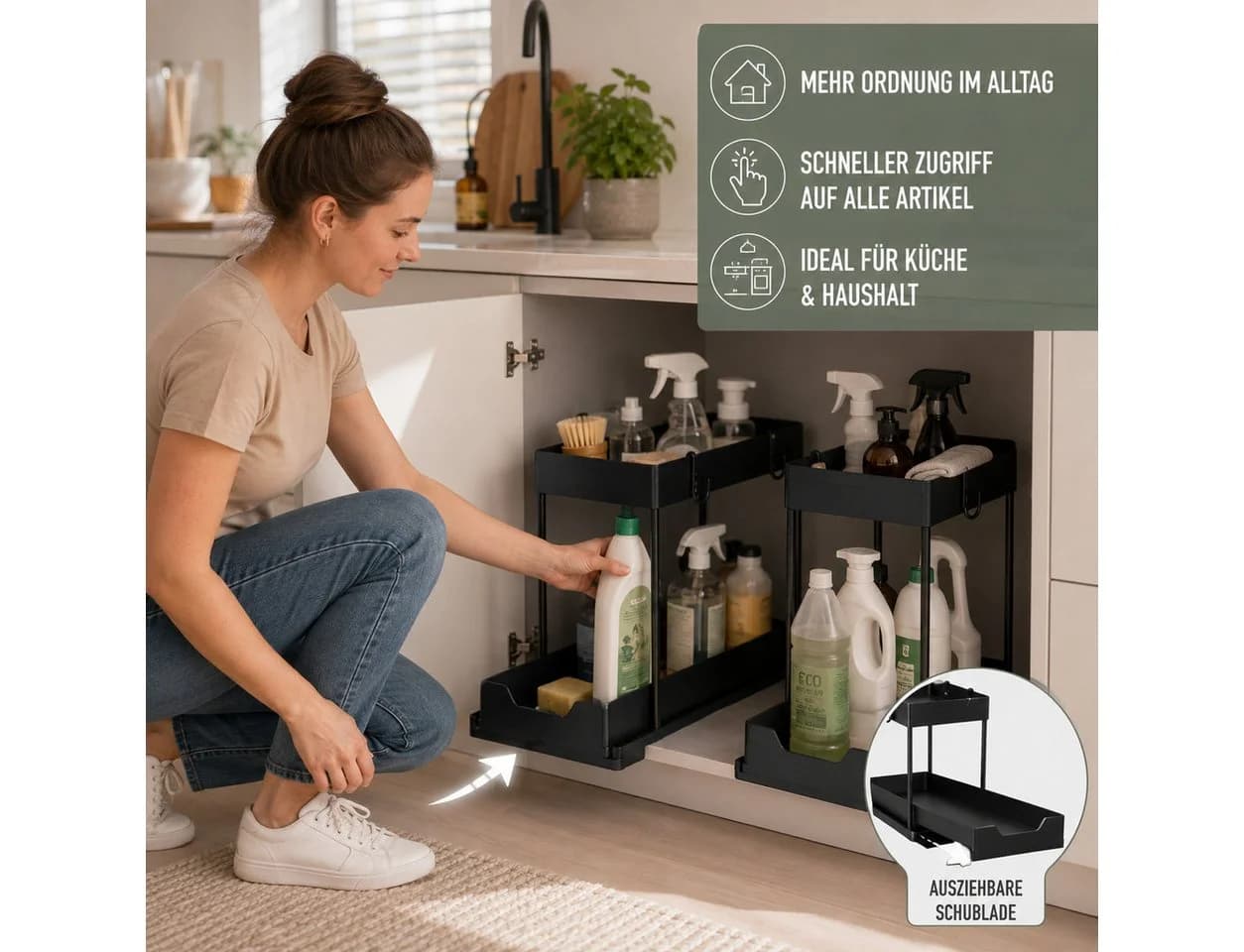 Best for Home Küchenorganizer-Set Schwarz 2-teilig - Bild 4