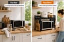 Best for Home Mikrowellenregal Schwarz 2-stufig ausziehbar Bild 5