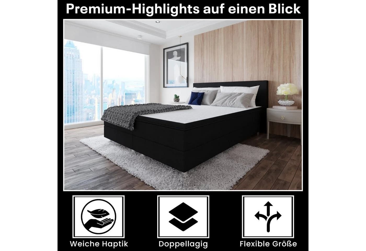 Best for Home Boxbett Neo Sawana Bonellfederkernmatratze mit Topper