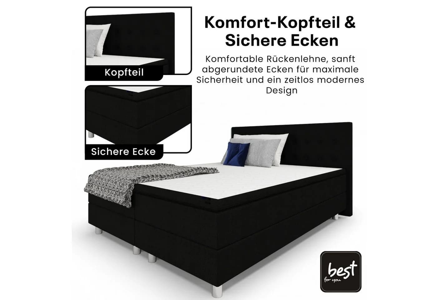 Best for Home Boxbett Neo Sawana Bonellfederkernmatratze mit Topper - Bild 3