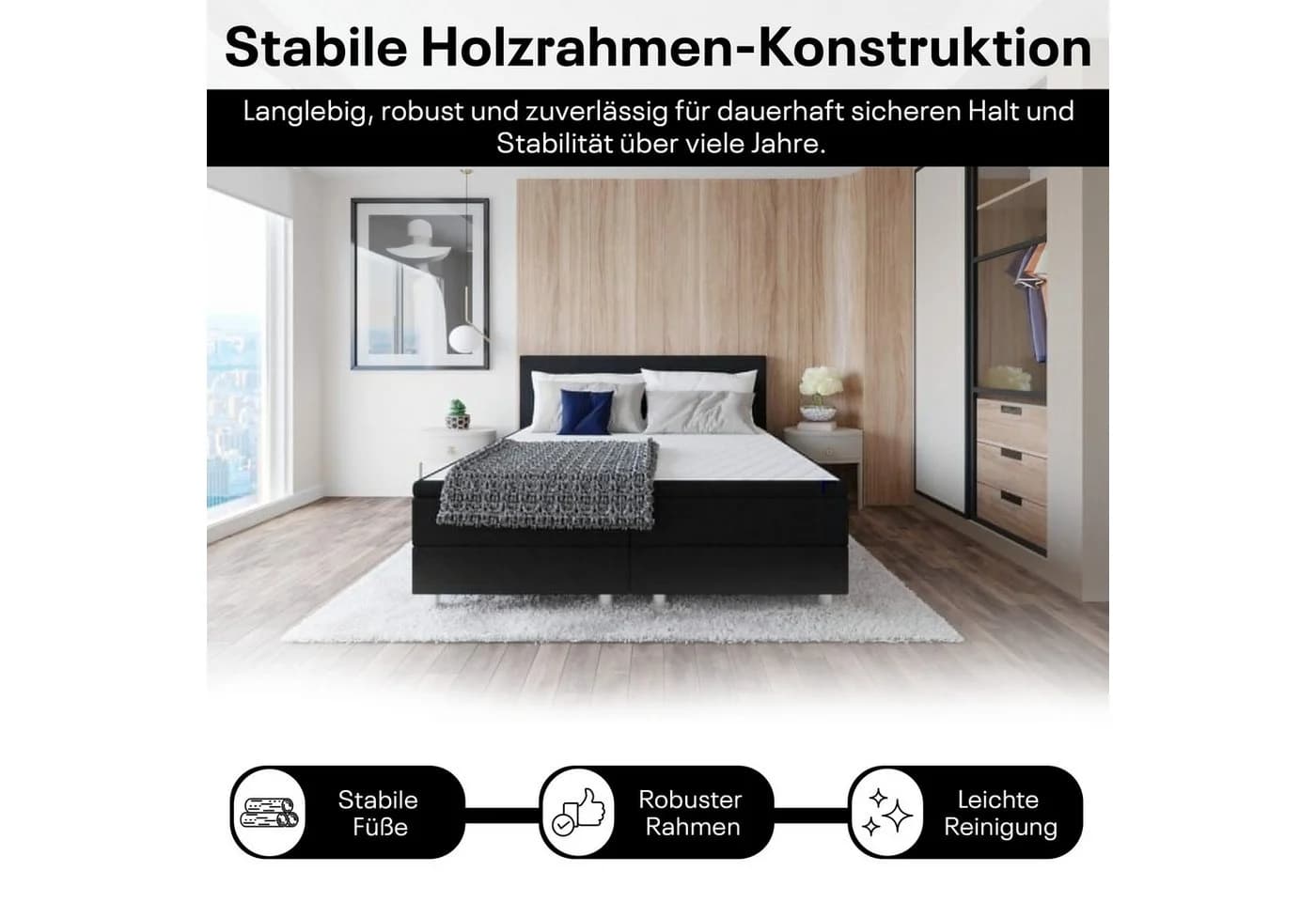 Best for Home Boxbett Neo Sawana Bonellfederkernmatratze mit Topper - Bild 5