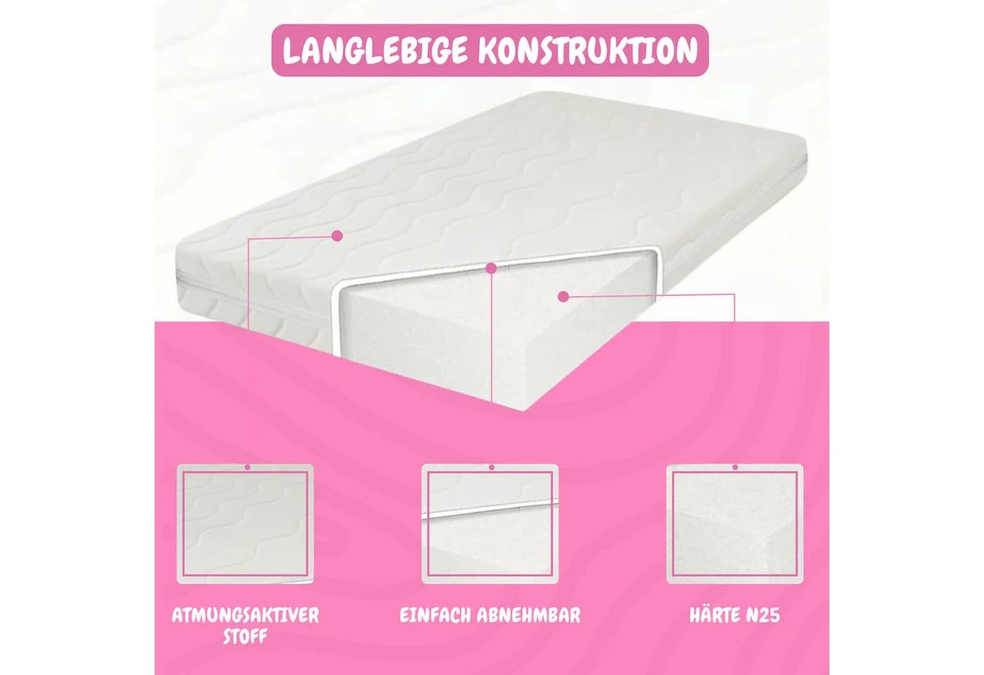 Best for Home Kindermatratze Easy Active Kaltschaummatratze Weiß - Bild 4