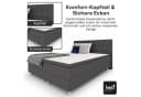 Best for Home Boxspringbett mit Bonnell-Matratze & Topper Grau Bild 3
