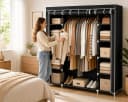 Best for Home XXL Stoffkleiderschrank faltbar mit Kleiderstange Bild 1