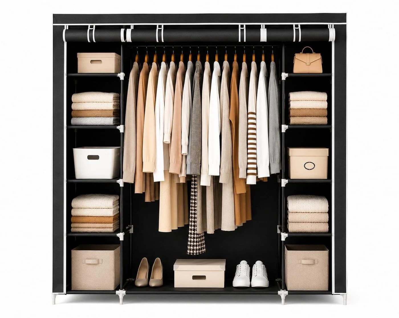 Best for Home XXL Stoffkleiderschrank faltbar mit Kleiderstange - Bild 2