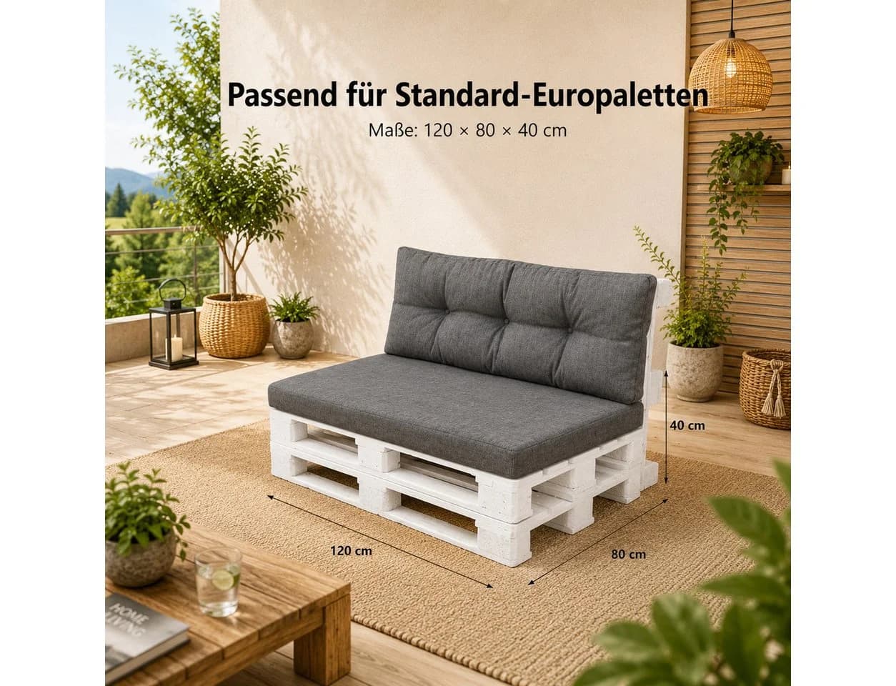 Best for Garden Palettenkissen Beige Polycotton - Bild 5