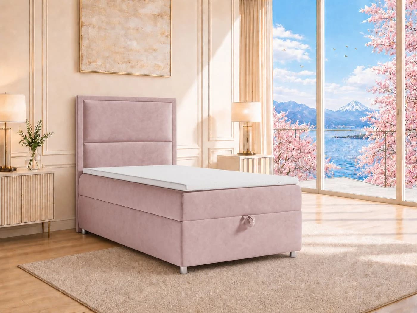 Best for Home Boxspringbett K-11 SINGLE Rosa mit Bettkasten - Bild 2