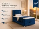 Best for Home Boxspringbett Trinity K-3 SINGLE Blau mit Bettkasten Bild 3