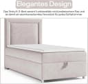 Best for Home Boxspringbett Trinity K-3 SINGLE mit Bettkasten & Topper H3 Creme Bild 4