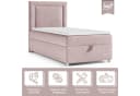 Best for Home Boxspringbett Trinity K-3 SINGLE Rosa Samt mit Bettkasten Bild 1