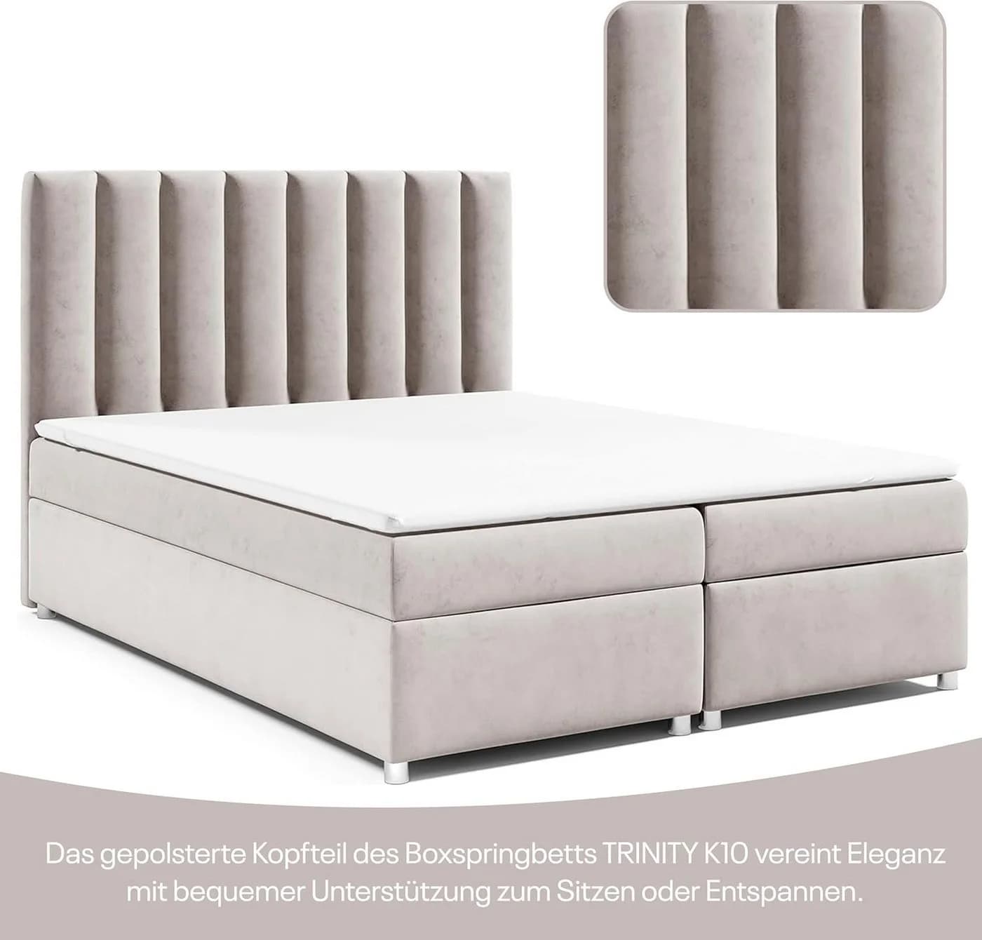 Best for Home Boxspringbett Trinity K-10 mit Bettkasten und Bonellfederkern - Bild 3