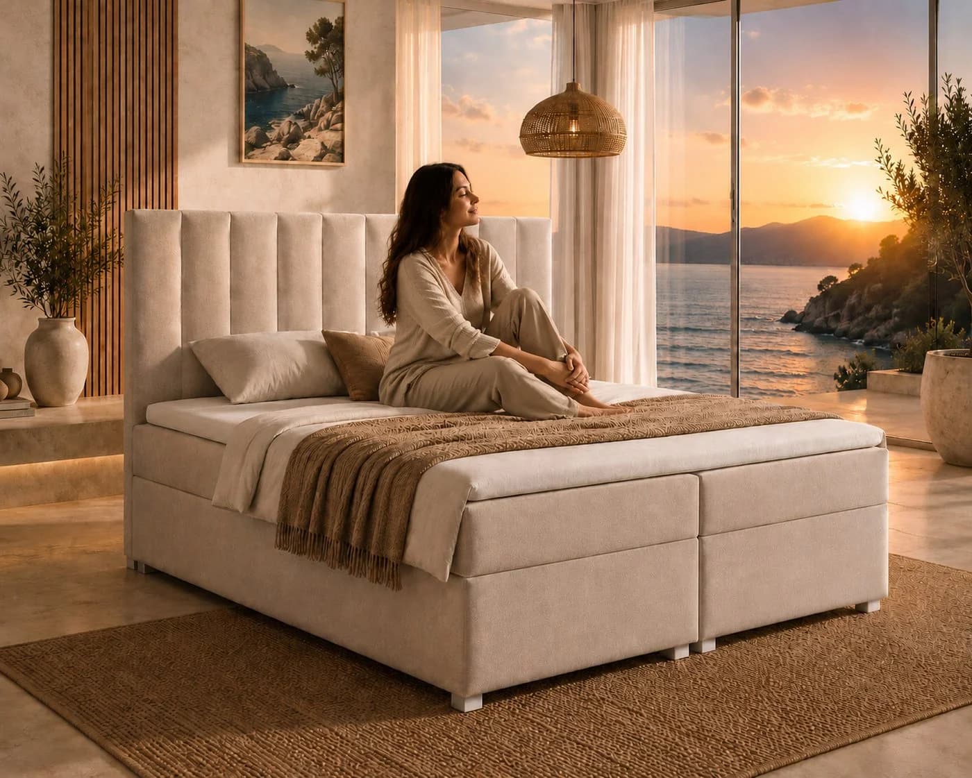 Best for Home Boxspringbett Trinity K-10 mit Bettkästen & Topper Beige - Bild 3