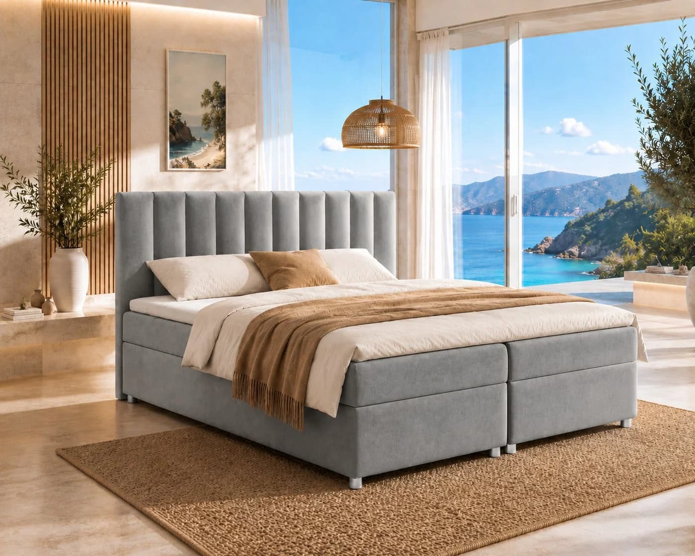 Best for Home Boxspringbett Trinity K-10 mit Bettkasten und Topper Grau - Bild 2