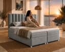 Best for Home Boxspringbett Trinity K-10 mit Bettkasten und Topper Grau Bild 3