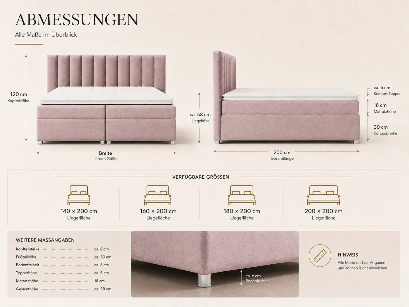Best for Home Boxspringbett Trinity K-10 mit Bettkasten und Topper H3 - Bild 5