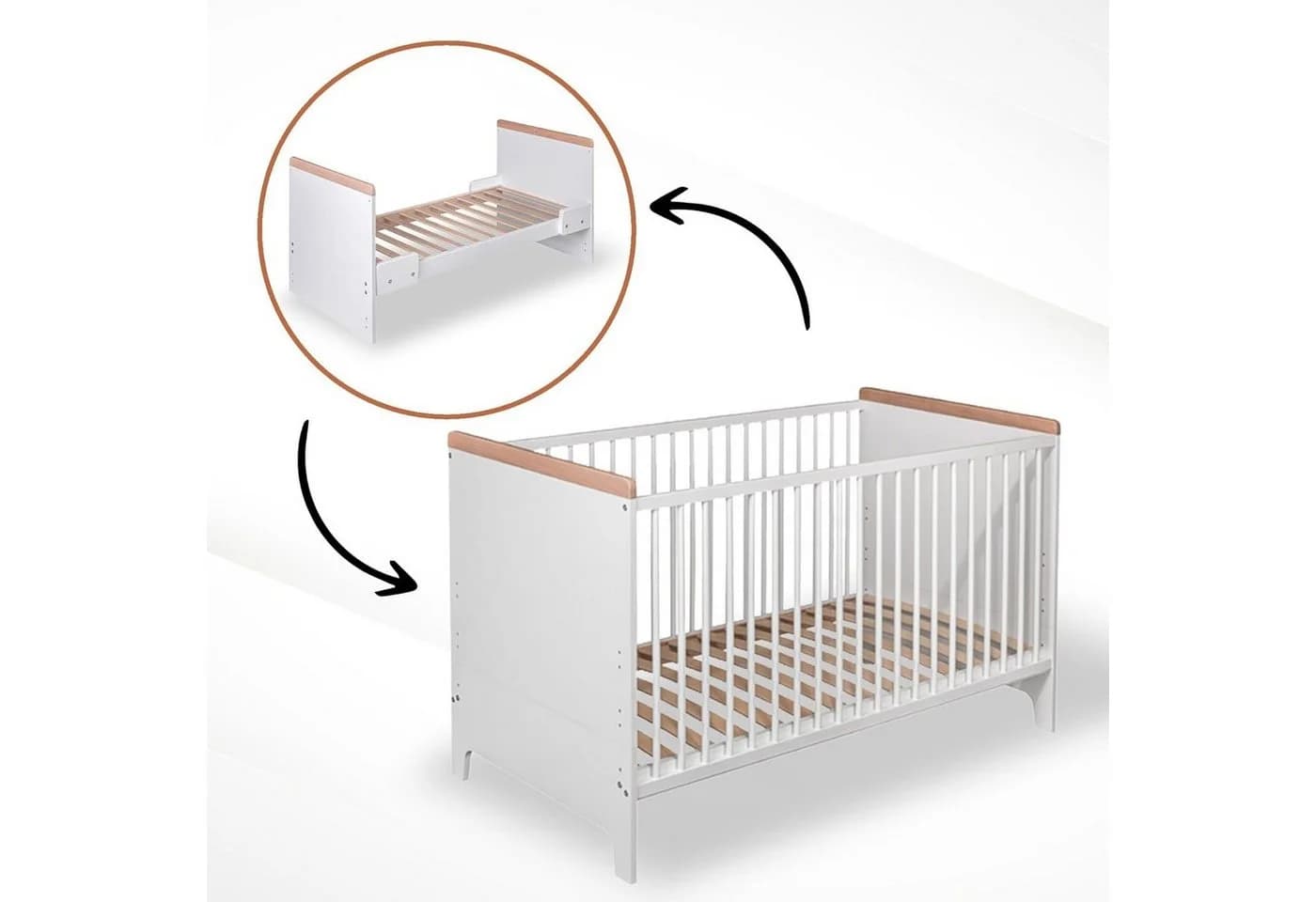 Best for Kids Kinderbett 2-in-1 Buchenholz mit Matratze - Bild 2