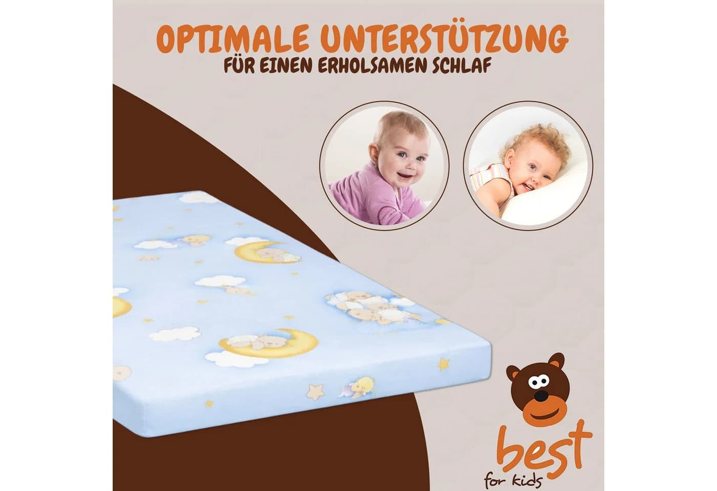 Best for Kids Kindermatratze 60x120 cm Schaumstoff Blau - Bild 4