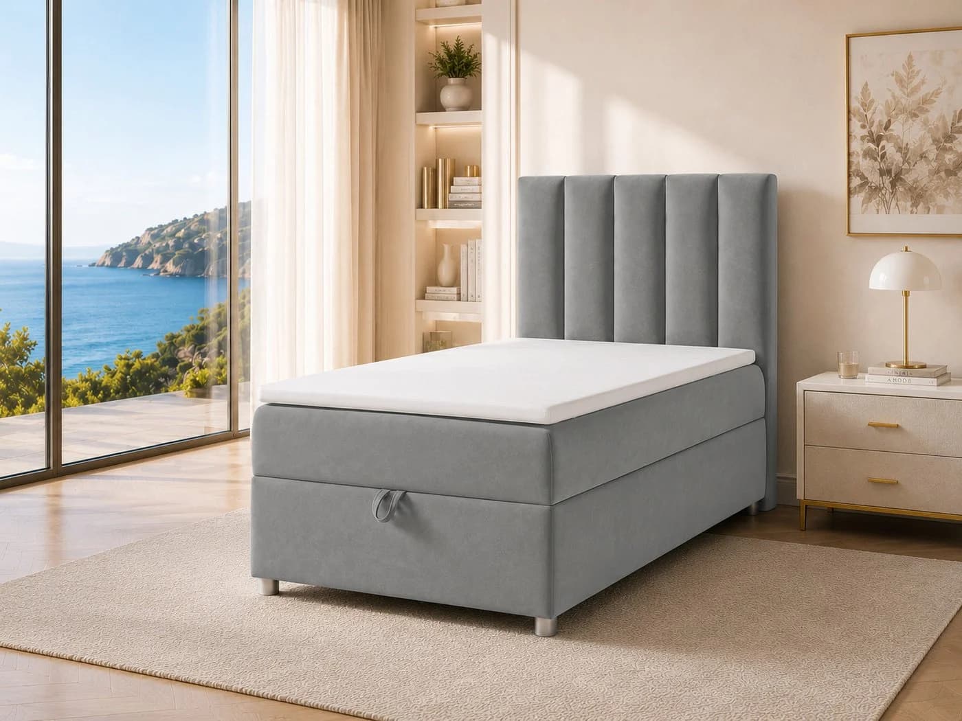 Best for Home Boxspringbett Trinity K-10 mit Stauraum & Topper Grau - Bild 2
